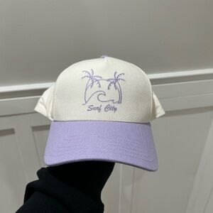 PacSun Surf City Purple and White Cap
